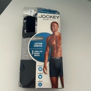 Jockey ActiveStretch Cotton Boxer Briefs - Black and Gray
